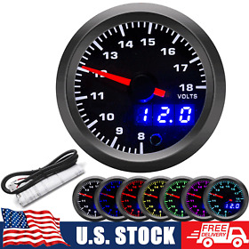 8-18v 2inch 52mm Digital&pointer 7 Color Led Car Volt Meter Voltmeter Voltage Gauge