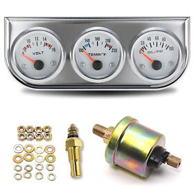 Ehm0860592509642pb 2inch 52mm Triple Gauge Kit Volt Meter Water Temp Oil Pressure Y6k9 Ehm0860592509642pb 2inch 52mm Triple Gauge Kit Volt Meter Water Temp Oil Pressure Y6k9