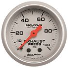 4326 Auto Meter Ultra-lite Mechanical Exhaust Pressure Gauge New 046074043260