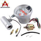370-4in1meter 5inch 4-in-1 11k Rpm White Tachometer Gauge Shift Light Oil Water Tem Universal