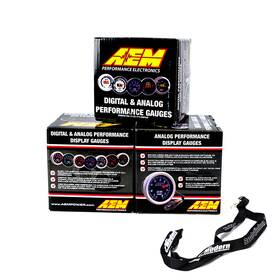 30-4407 Aem 796716568780 52mm Gauge Combo Air/fuel Wideband Uego And Oil Pressure 150psi Boost 30-35