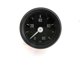 Aftermarket New Rp-jool80 Oil Gauge For Willys Mb Jeep Ford Cj Gpw / Black Bezel 80 Psi