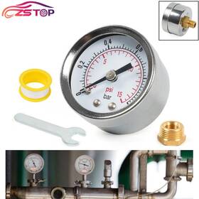 Cap026 Annx 1/8 Inch Npt Pressure Gauge 0-15 Psi With 3/8 Back Mount 1.5 Face Diameter
