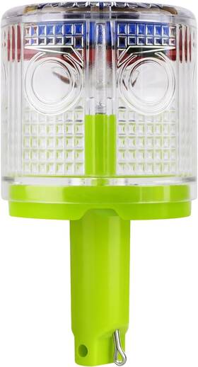 A1218 Aolyty Solar Strobe Warning Light 360 Degree Single Column Super Bright White