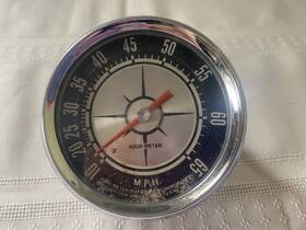 J877 Aqua Meter J877- Vtg Boat Marine 65 Mph Speedometer Guages Chrome Trim J877 Aqua Meter J877- Vtg Boat Marine 65 Mph Speedometer Guages Chrome Trim