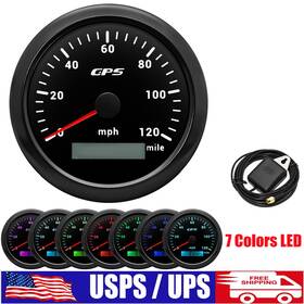 Cx8137bus Artilaura 85mm Black Gps Speedometer 0-120mph Gauge 7 Colors Led For Motorcycles Boat Car