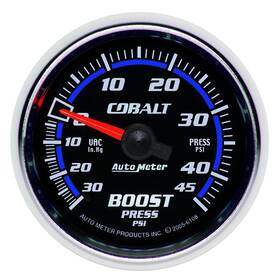 Auto Meter 046074061080 6108 Cobalt 2-1/16 Inch 30 Hg/45 Psi Mechanical Vacuum/boost Gauge