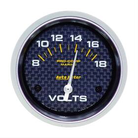 Auto Meter 046074142376 200757-40 Pro-comp Carbon Fiber Marine Voltmeter Diameter 2-5/8 Rang