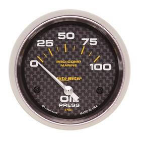 Auto Meter 046074142420 200759-40 - 2.62 Inch Carbon Fiber In-dash Mount Electric Oil Pressure