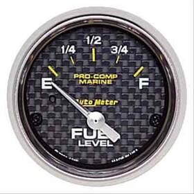 Auto Meter 046074142451 200760-40 Pro-comp Carbon Fiber Marine Fuel Level Gauge Diameter 2-1