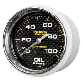 Auto Meter 046074161896 200777-40 - 2.62 Inch Carbon Fiber In-dash Mount Mechanical Oil Pressure