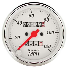 1396 Auto Meter Arctic White Mechanical Speedometer 1396 Auto Meter Arctic White Mechanical Speedometer