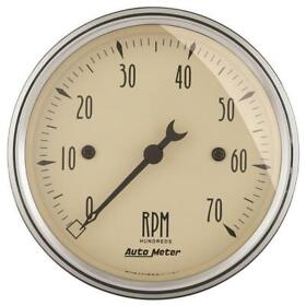 1898 Auto Meter Gauge Tachometer 3 1/8inch 7k Rpm In-dash Antique Beige 1898 Auto Meter Gauge Tachometer 3 1/8inch 7k Rpm In-dash Antique Beige