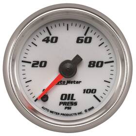 19752 Auto Meter Gauge Oil Pressure 2 1/16 100psi Digital Stepper Motor White Pr