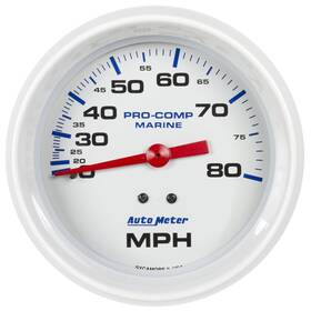 200753 Auto Meter Pro-comp White Phantom Marine Speedometer Diameter 3-3/8 Rang