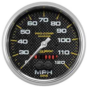 Auto Meter 460741481634 200646-40 Pro-comp Carbon Fiber Marine Speedometer Diameter 5 Range