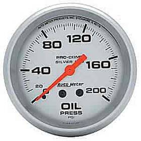 4622 Auto Meter Silver Oil Pressure Gauge