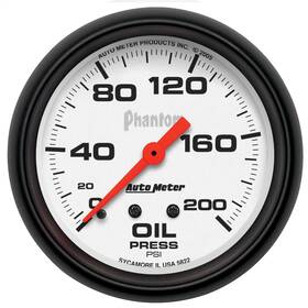 5822 Auto Meter Autometer Phantom Mechanical Oil Pressure Gauge 2 5/8 Inch Dia White Face
