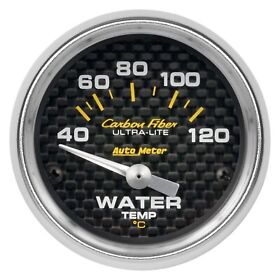 4737-m Auto Meter Carbon Fiber Series 2-1/16inch Water Temperature Gauge 40-120 C