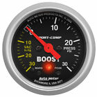 Tlx-atm3377-cl360a70 Auto Meter Sport-comp Boost Gauge Electronic Peak Memory Warning 52mm 30 Psi
