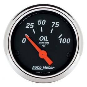 Autometer 046074014260 1426 Oil Pressure Gauge Black Dial 0-100 Psi For Vehicles