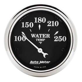 Autometer 046074017377 Old Tyme Black Water Temperature Gauge 100-250 F 2-1/16 In