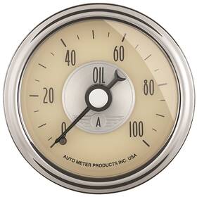Autometer 046074020216 2021 Prestige Series Antique Ivory Oil Pressure Gauge