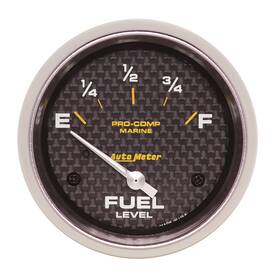 Autometer 046074142482 Auto Meter - Carbon Fiber 2.62 Inch In-dash Mount Fuel Level Gauge