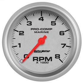 Autometer 046074161902 Auto Meter 200779-33 - 3.37 Inch Silver In-dash Mount Tachometer Gauge