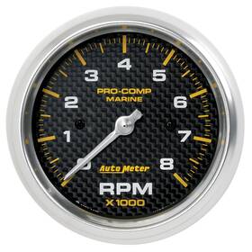 Autometer 046074161926 For Marine Carbon Fiber 3-3/8in 8k Rpm Tachometer