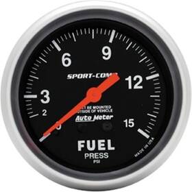 3411-09900 Autometer Fuel Pressure Gauge 1-15 Psi