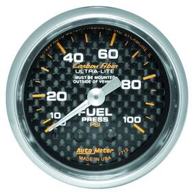4712 Autometer Carbon Fiber Mechanical Fuel Pressure Gauge