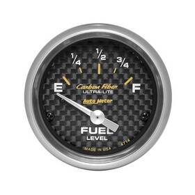 4714 Autometer Carbon Fiber Ultra-lite Electrical Fuel Level Gauge 2 1/16 Inch Dia 4714 Autometer Carbon Fiber Ultra-lite Electrical Fuel Level Gauge 2 1/16 Inch Dia