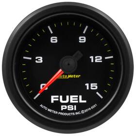 9261 Autometer Extreme Environment Fuel Pressure Gauge 2-1/16 Inch 15 Psi