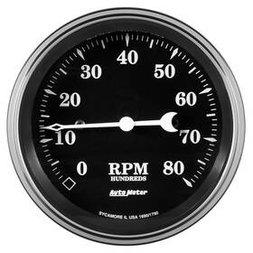 Atm1790 Autometer 3-3/8 Tachometer 8000 Rpm Old Tyme In-dash 1790