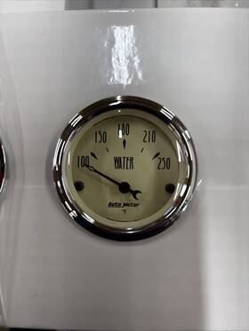 Atm1837 Autometer 2-1/16 Inch Electric Water Temperature 250 Deg F Antique Beige Gauge