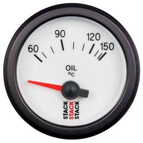 St3259 Autometer Stack For 52mm 60-150 Deg C M10 Male Electric Oil Temp Gauge - White