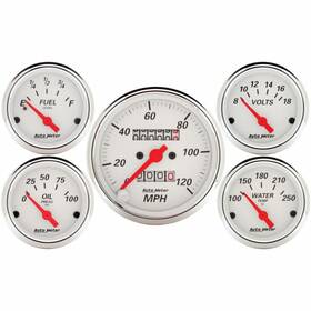 Tlx-atm1300-cl360a70 Autometer Oil Press/water Temp/volt/fuel Level 5 Piece Kit Mech Speed/elec