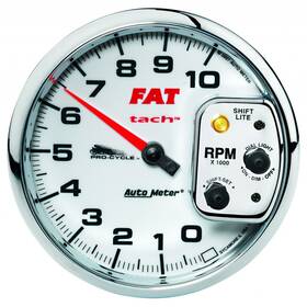 Tlx-atm19265-cl360a70 Autometer Tachometer Gauge Shift- Lite 2&4 Cylinder White Pro-cycle 5in