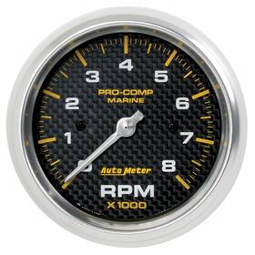 Tlx-atm200779-40-cl360a70 Autometer Gauge Tachometer Marine Carbon Fiber 3-3/8in 8k Rpm