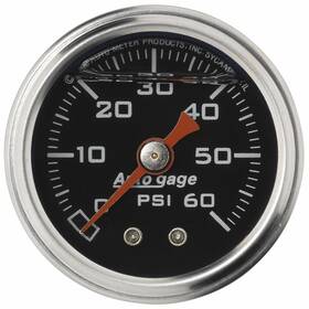 Tlx-atm2173-cl360a70 Autometer Fuel Pressure Gauge 1.5in Liquid Filled Mechanical 0-60 Psi - Black