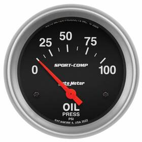 Tlx-atm3522-cl360a70 Autometer Sport-comp Oil Pressure Gauge Short Sweep Electronic 66.7mm