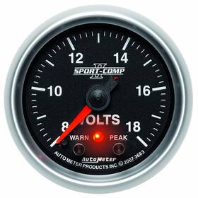 Tlx-atm3683-cl360a70 Autometer Sport-comp Ii Voltometer Gauge Digital 2-1/16in 18v