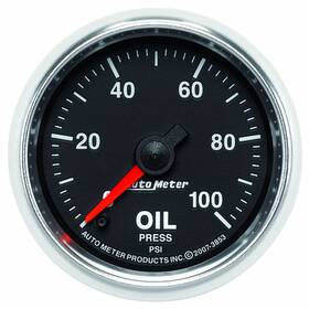 Tlx-atm3853-cl360a70 Autometer Oil Pressure Gauge Gs Series 2-1/16in 100psi Electric Full Sweep