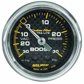 Tlx-atm4703-cl360a70 Autometer Mechanical Boost Gauge Carbon Fiber 52mm 30 Psi