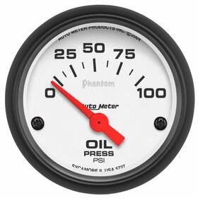 Tlx-atm5727-cl360a70 Autometer Electric Oil Pressure Gauge Phantom 52mm 0-100 Psi