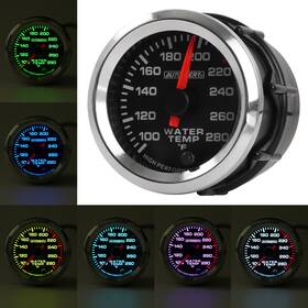 1g2061444-fefus Autoxbert Water Temp Gauge 7 Color Led Temperature Meter 100-280 52mm/2 Inch 1/8 Npt Sensor