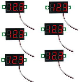 2.5-30v Azuocn Zy-090 6pcs Mini Digital Voltmeter 2-wire Panel Mount Led Car Motorcycle Gauge