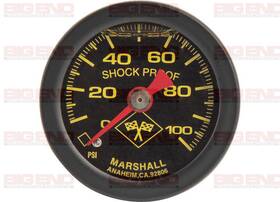 15019 Big End Performance Liquid Filled Midnight Black Pressure Gauge 0100 Psi