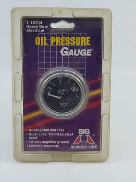 Big Service Line 766309310669 Oil Pressure Gauge 1-10744 Heavy Duty Electrical Backlighted 12v New